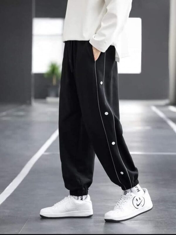 PREMIUM BAGGY JOGGERS-BUTTON BLACK