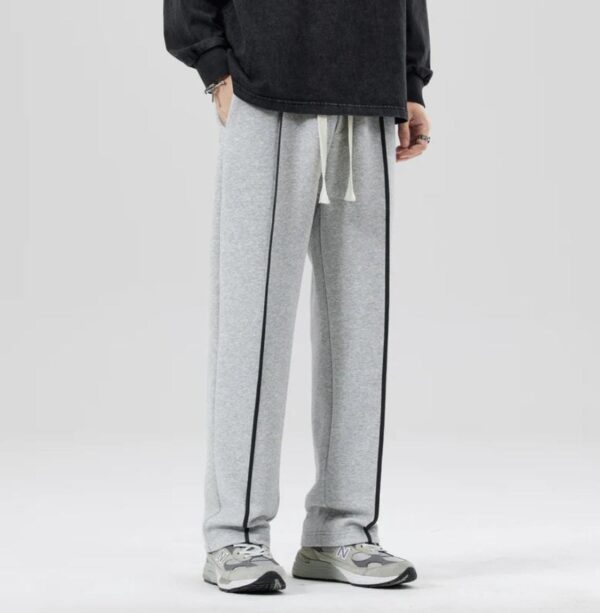 PREMIUM BAGGY JOGGERS-1 STRIPE ASH