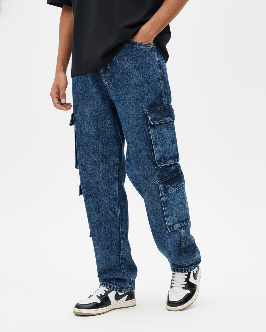 Deep Blue 8 Pocket Denim