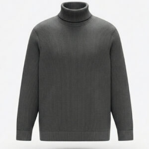 Premium Ribbed High Neck for Men – Ash