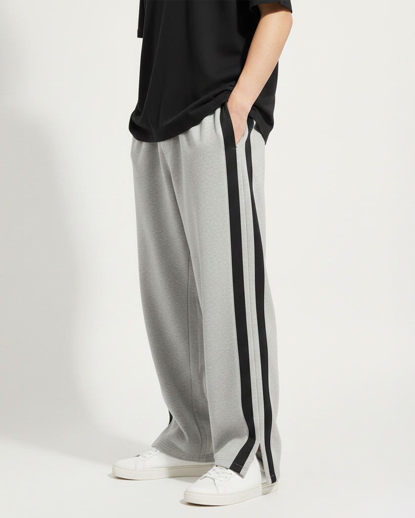 3 POCKET BOOT CUT BAGGY JOGGERS-ASH