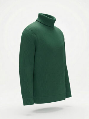 Premium Ribbed High Neck for Men – Green