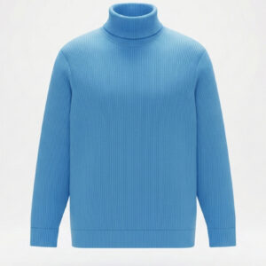 Premium Ribbed High Neck for Men – Sky Light