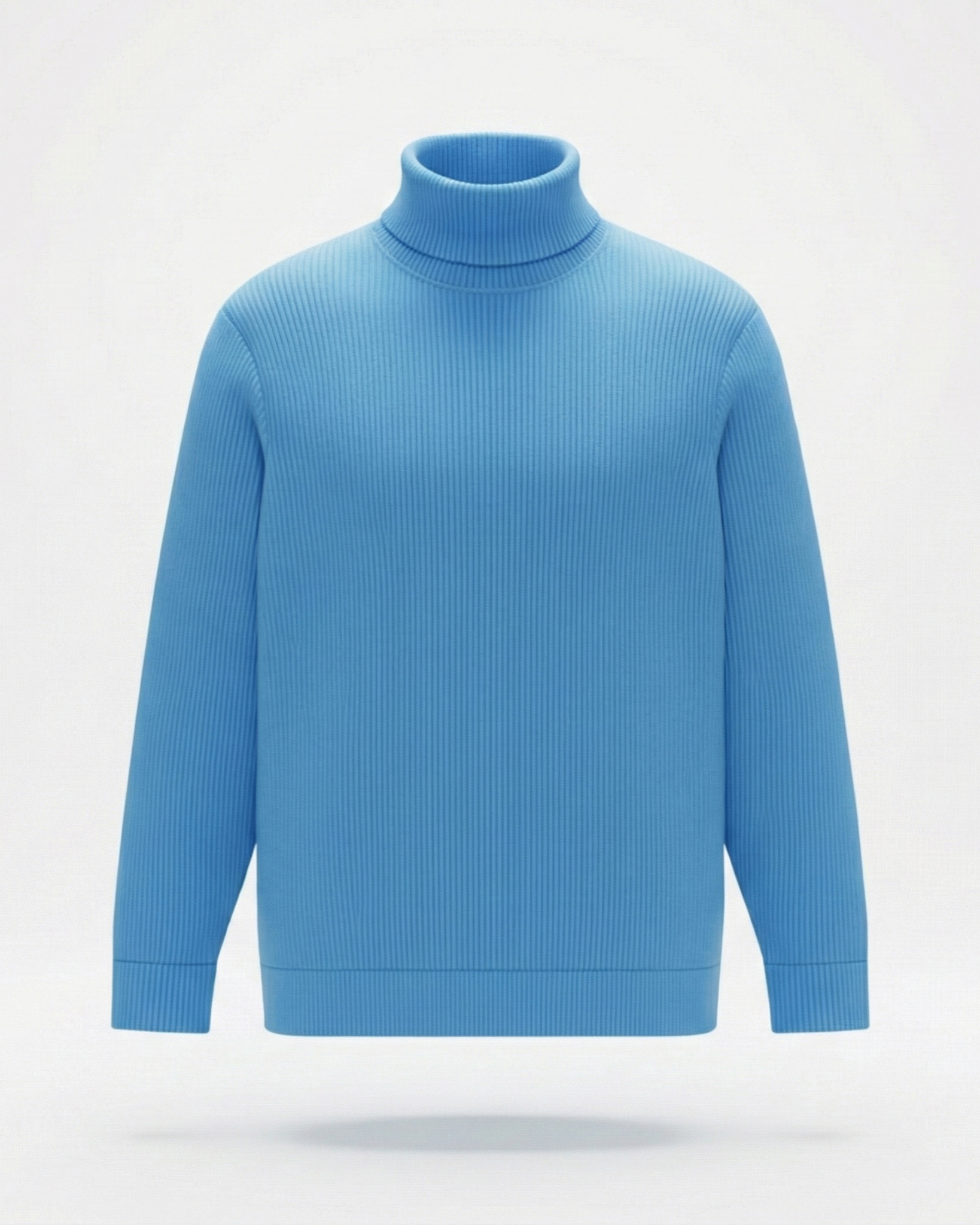 Premium Ribbed High Neck for Men – Sky Light