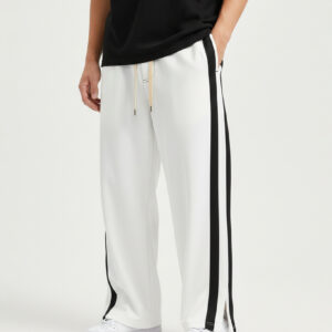 3 POCKET BOOT CUT BAGGY JOGGERS-WHITE