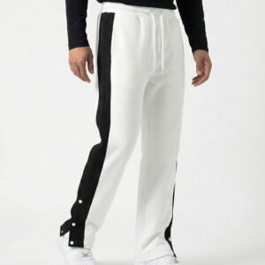 3-BUTTON BAGGY JOGGERS-WHITE