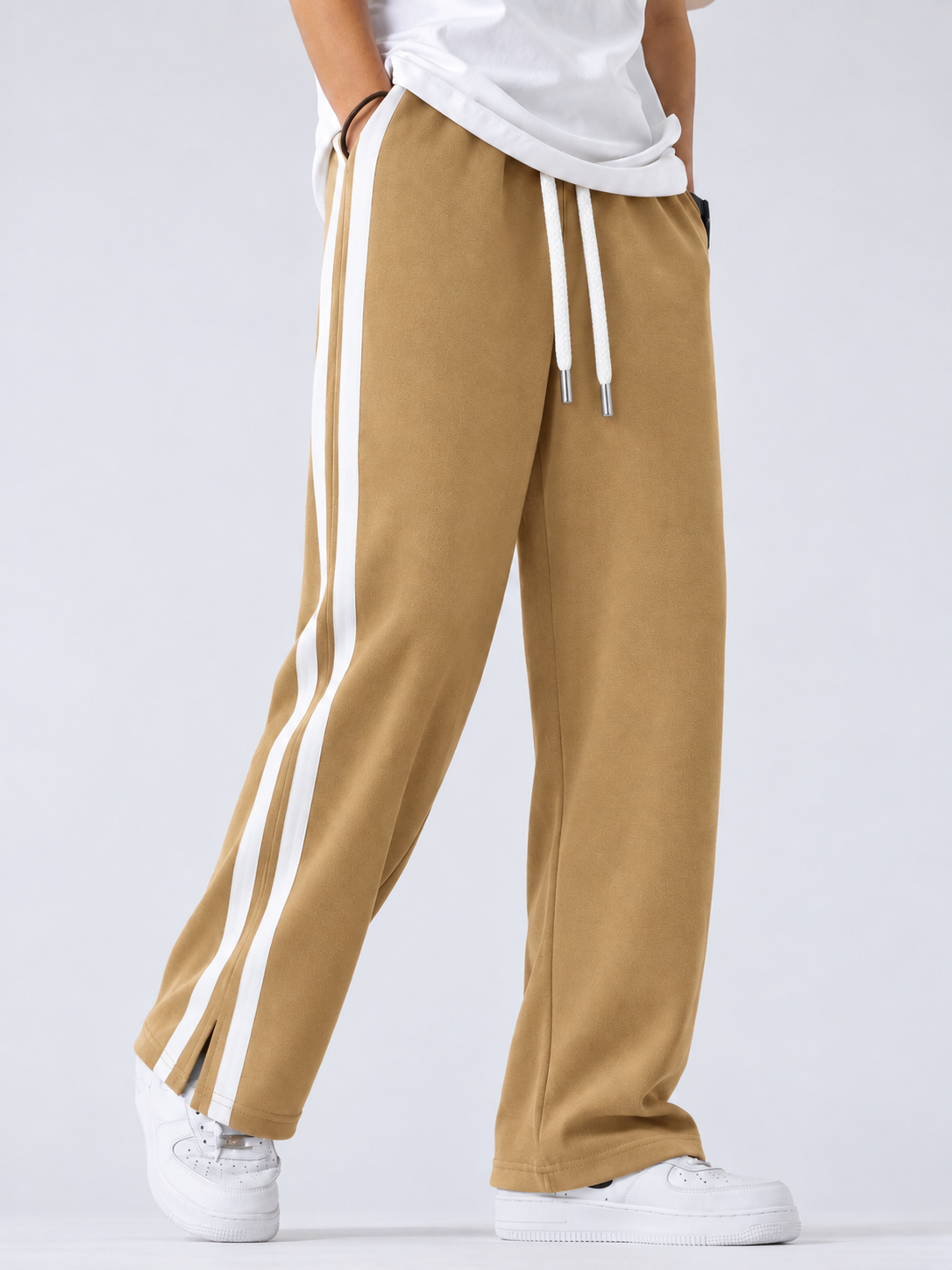 3 POCKET LOW CUT BAGGY JOGGERS-BEIGE
