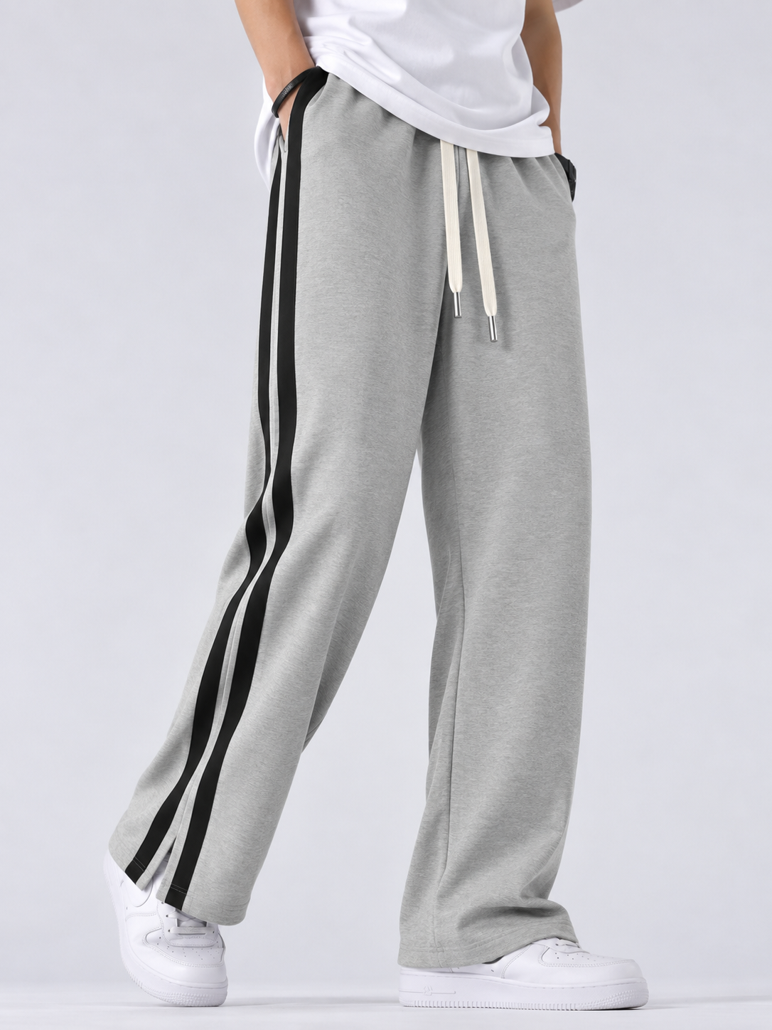 3 POCKET LOW CUT BAGGY JOGGERS-ASH