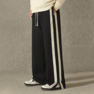 3 POCKET BOOT CUT BAGGY JOGGERS-BLACK