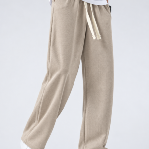Premium China Rib Joggers - Light Beige