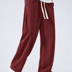 Premium China Rib Joggers - Crimson Red