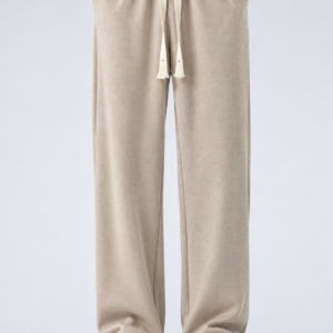 Premium China Rib Joggers - Light Beige