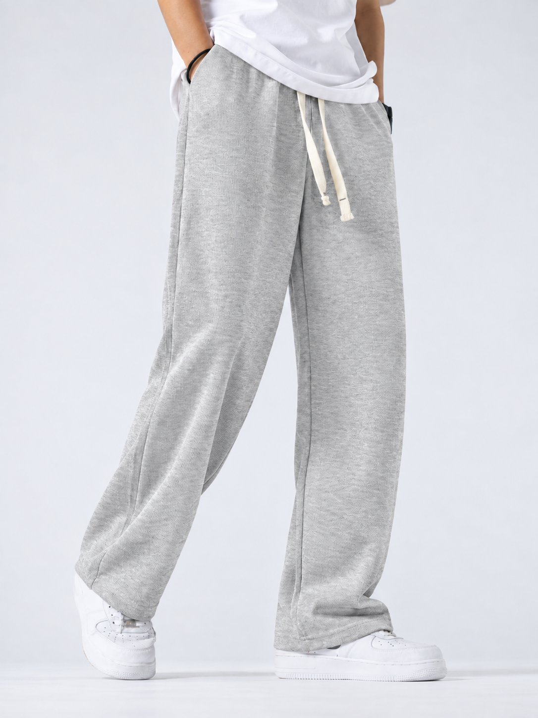 Premium China Rib Joggers - Ash