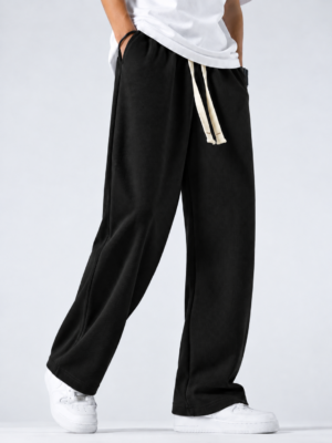 Premium China Rib Joggers - Black