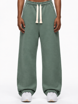Premium full baggy trouser interlock fabric- Green