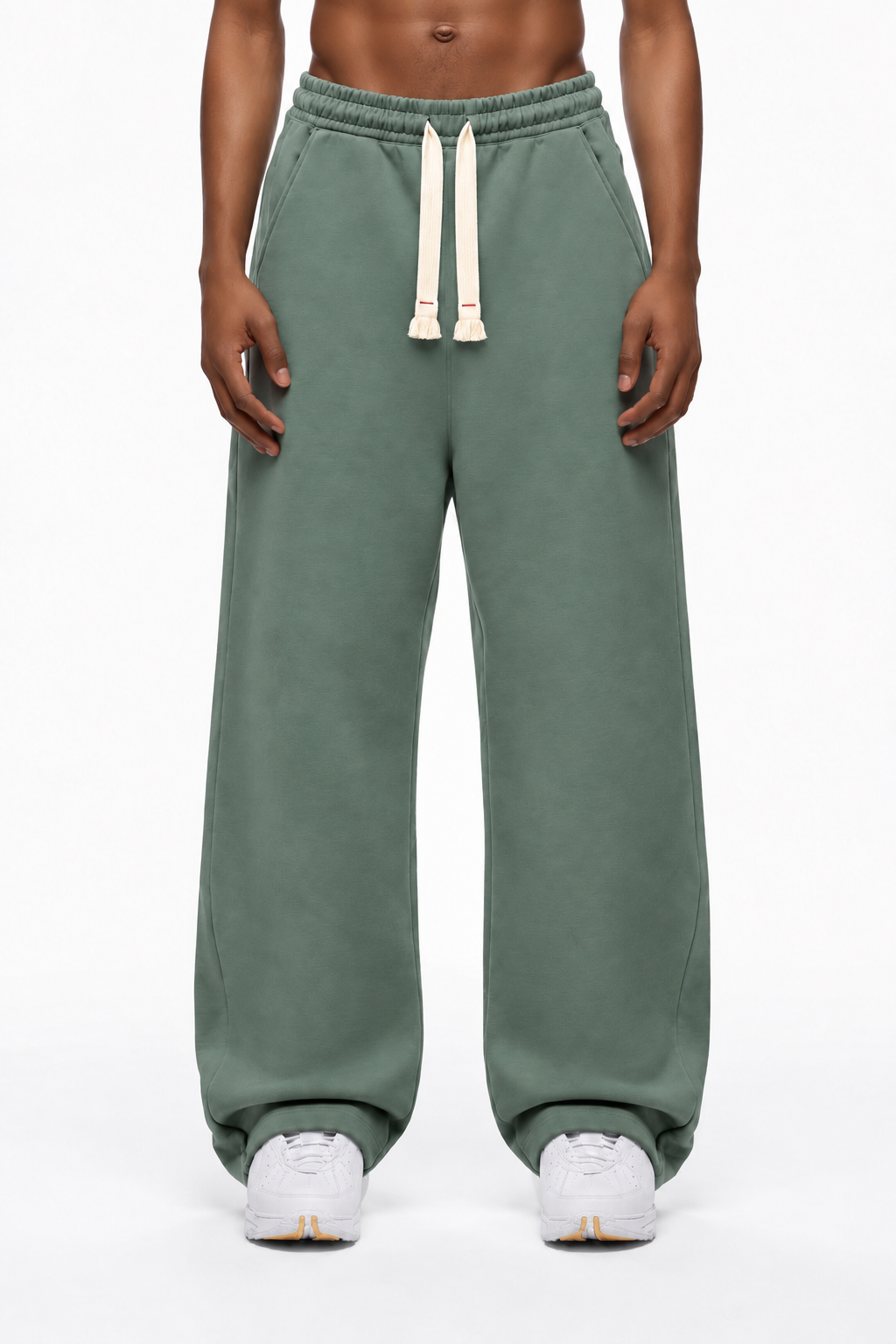 Premium full baggy trouser interlock fabric- Green