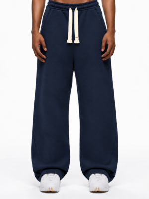 Premium full baggy trouser interlock fabric- Blue
