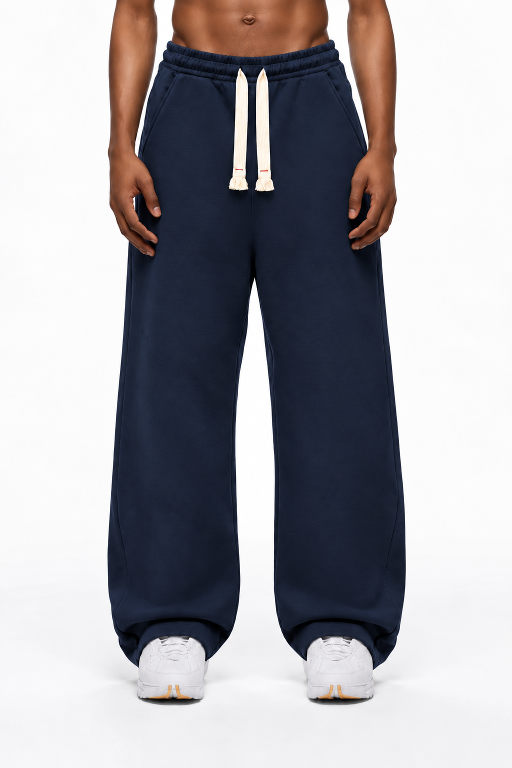 Premium full baggy trouser interlock fabric- Blue