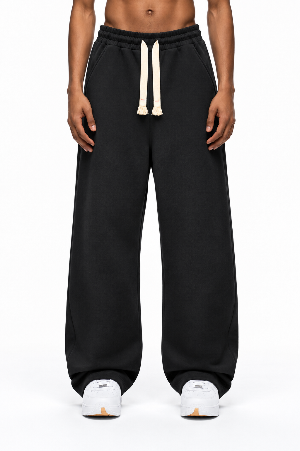 Premium full baggy trouser interlock fabric- Black