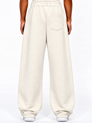 Premium full baggy trouser interlock fabric- Offwhite