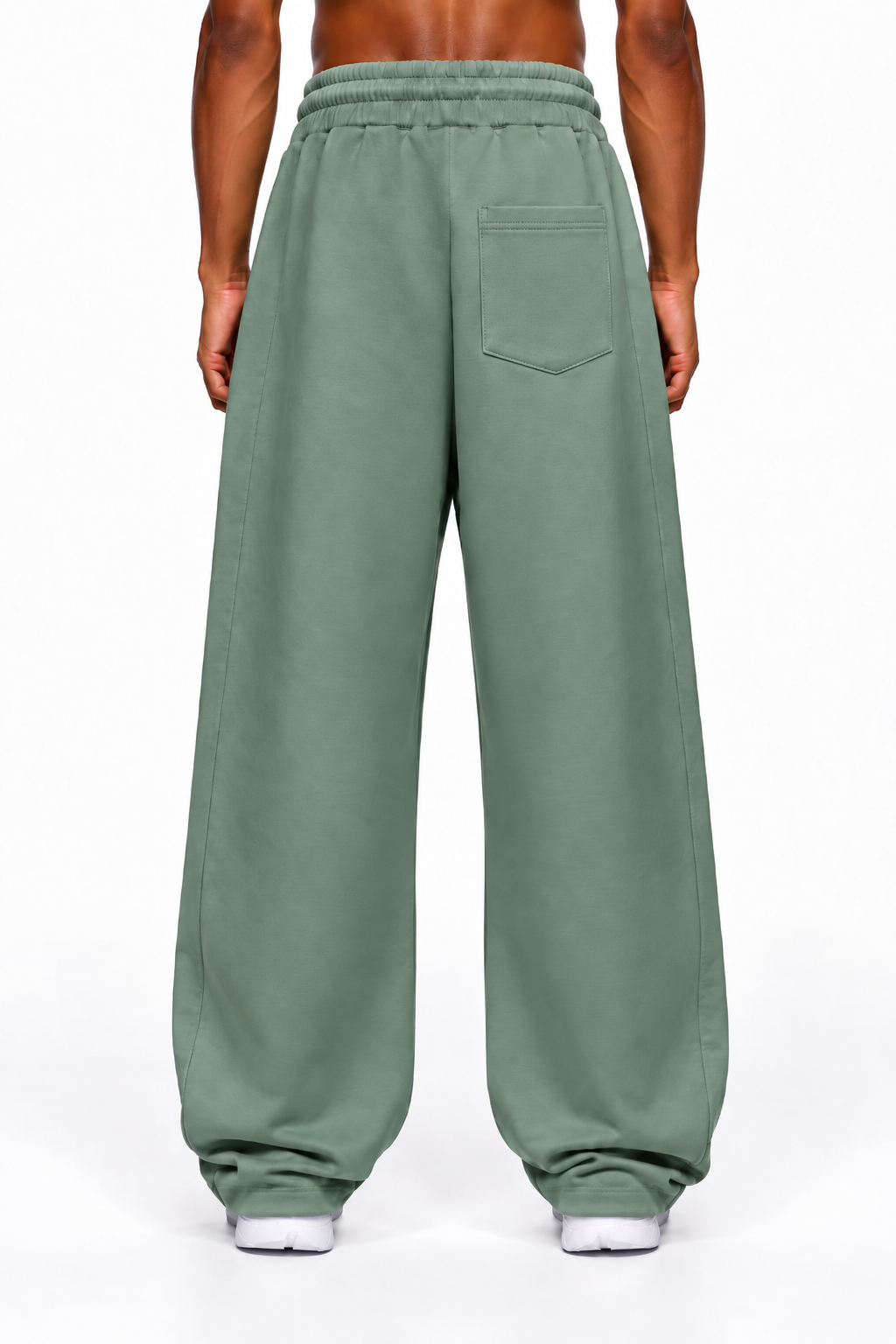 Premium full baggy trouser interlock fabric- Green - Image 2