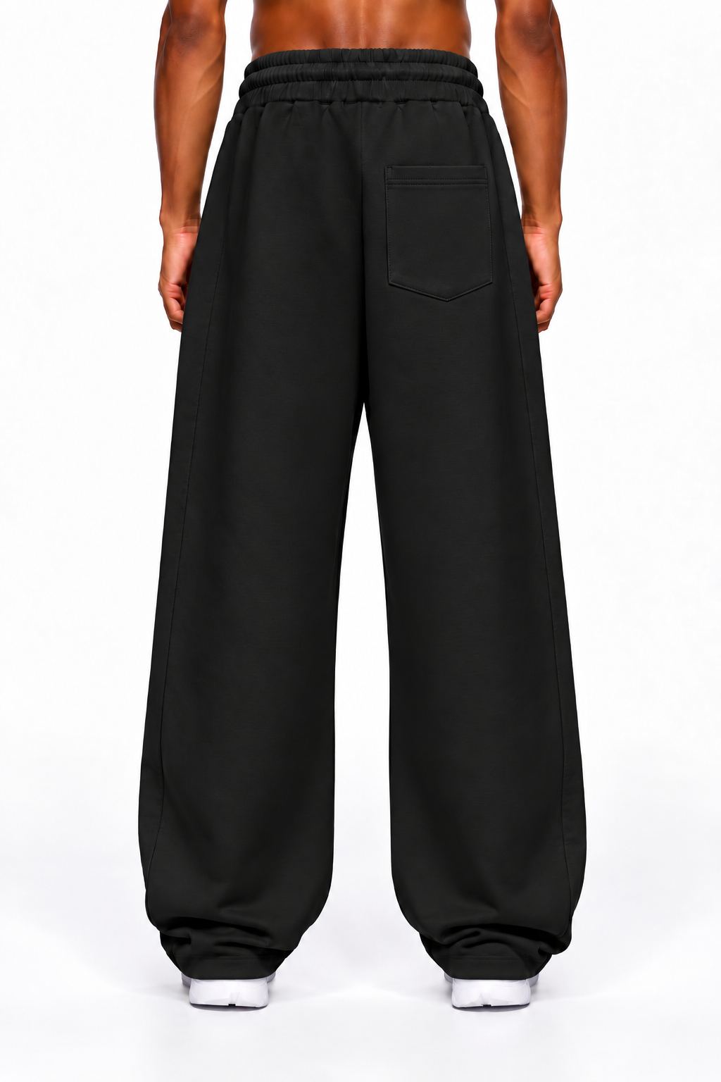 Premium full baggy trouser interlock fabric- Black - Image 2
