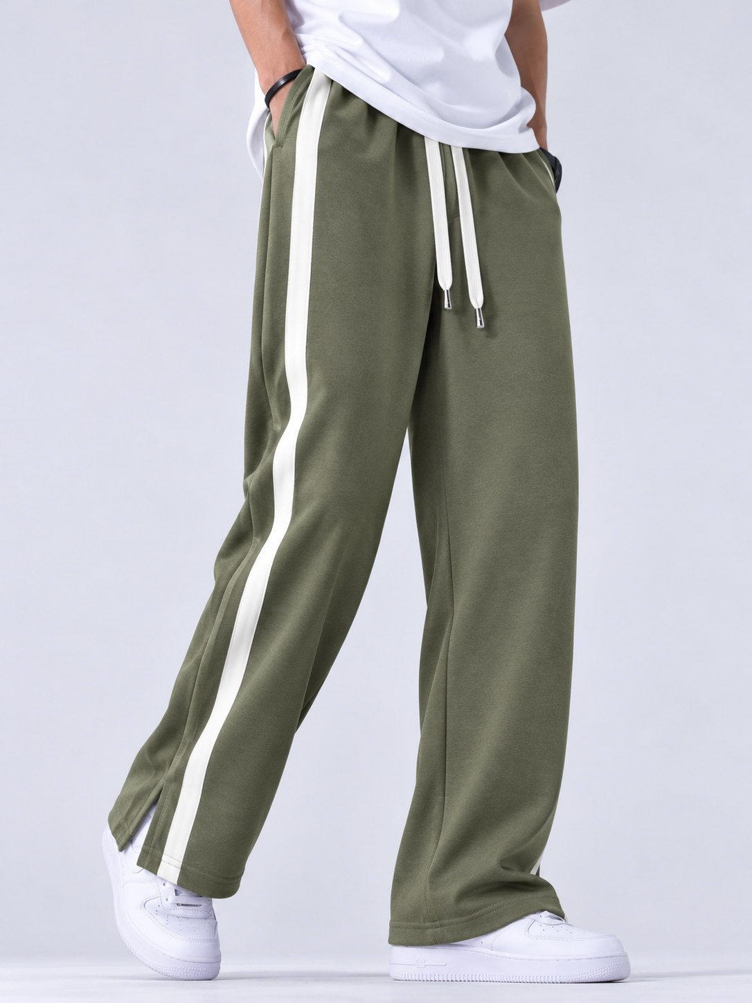 3 POCKET LOW CUT BAGGY JOGGERS-OLIVE