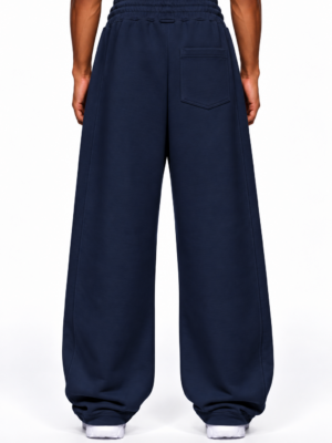 Premium full baggy trouser interlock fabric- Blue