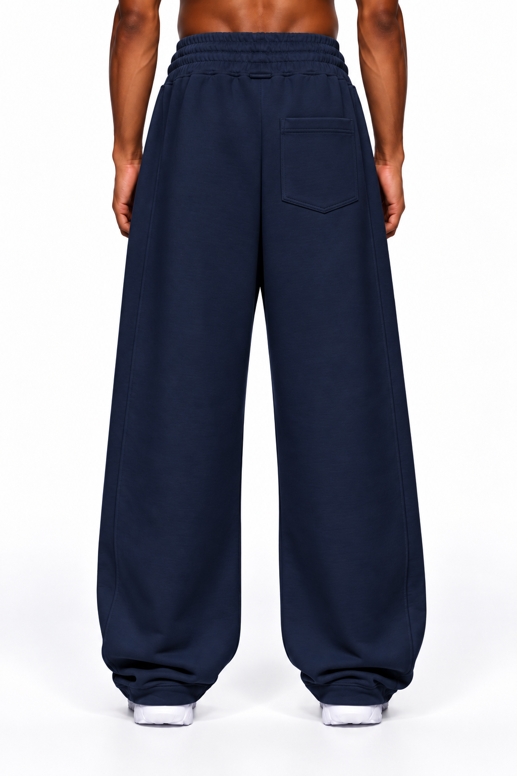 Premium full baggy trouser interlock fabric- Blue - Image 2
